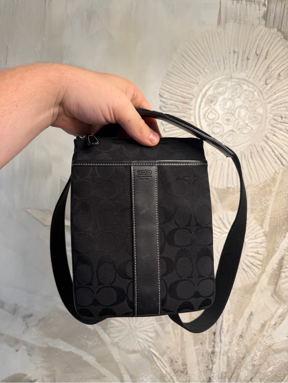Coach Black Signature Canvas Messenger Bag
